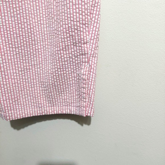 Liz‎ Claiborne Womens 14 Audra Capri Seersucker Stripe Pink White Classic Zipper - Picture 3 of 10